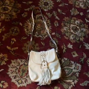 Coach cream suede bag with braided handle